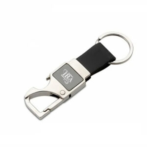 Metal bottle opener keychain corporate promotional gift with logo branding by CGS