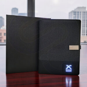 Multi-functional notebook with pen, bookmark, and pocket – perfect corporate gifts for clients