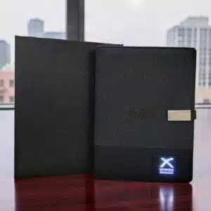 Multi-functional notebook with pen, bookmark, and pocket – perfect corporate gifts for clients