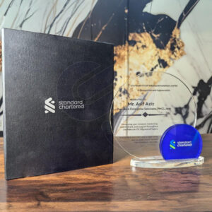 Premium corporate shield box for employee appreciation and professional client gifting