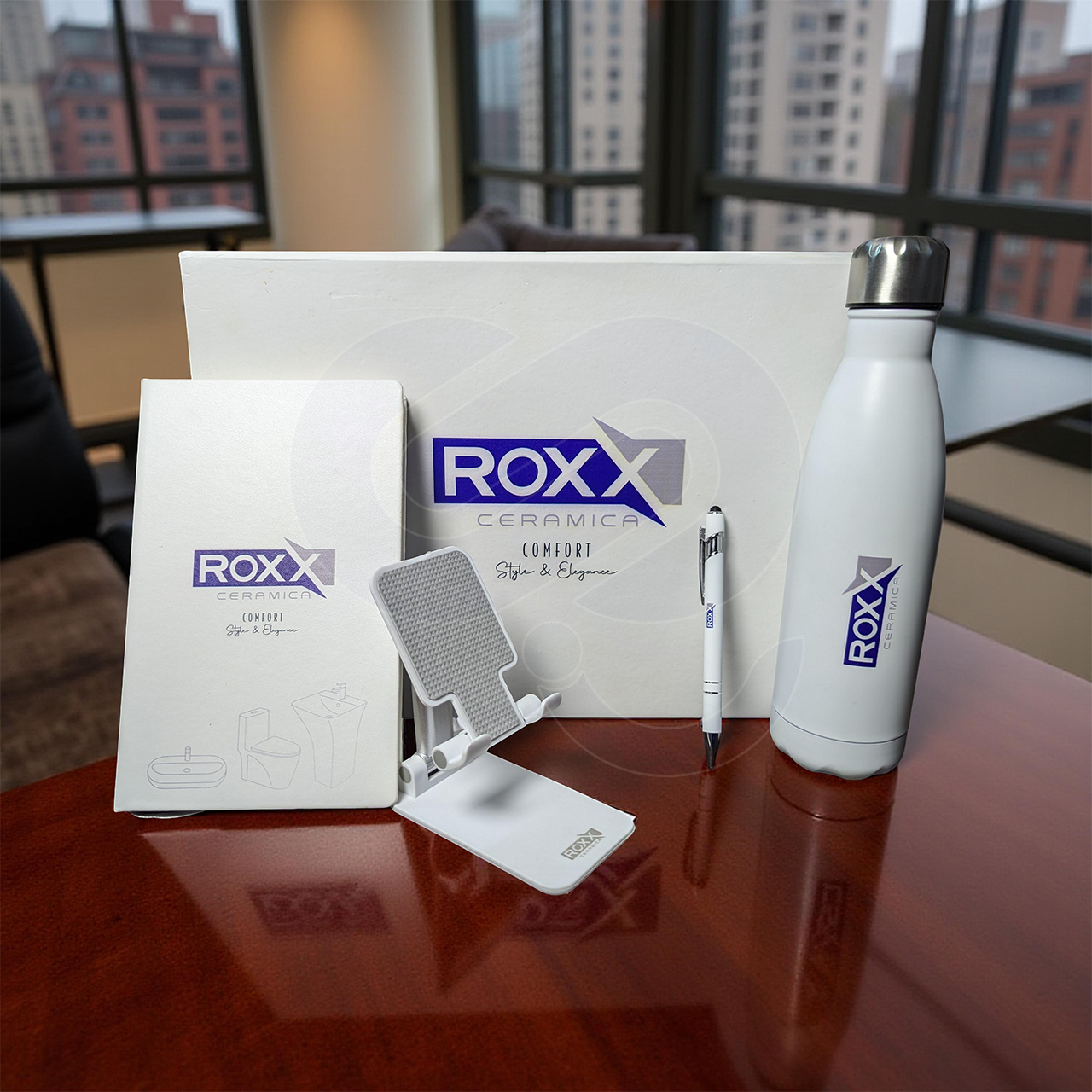 Luxury corporate gift hamper with premium packaging