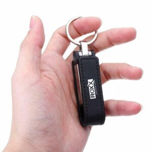 Leather USB flash drive keychain premium corporate tech gift with logo branding by CGS