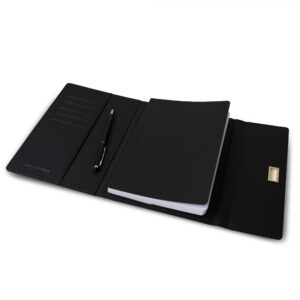 Saffiano leather folder notebook premium corporate gift with logo branding by CGS