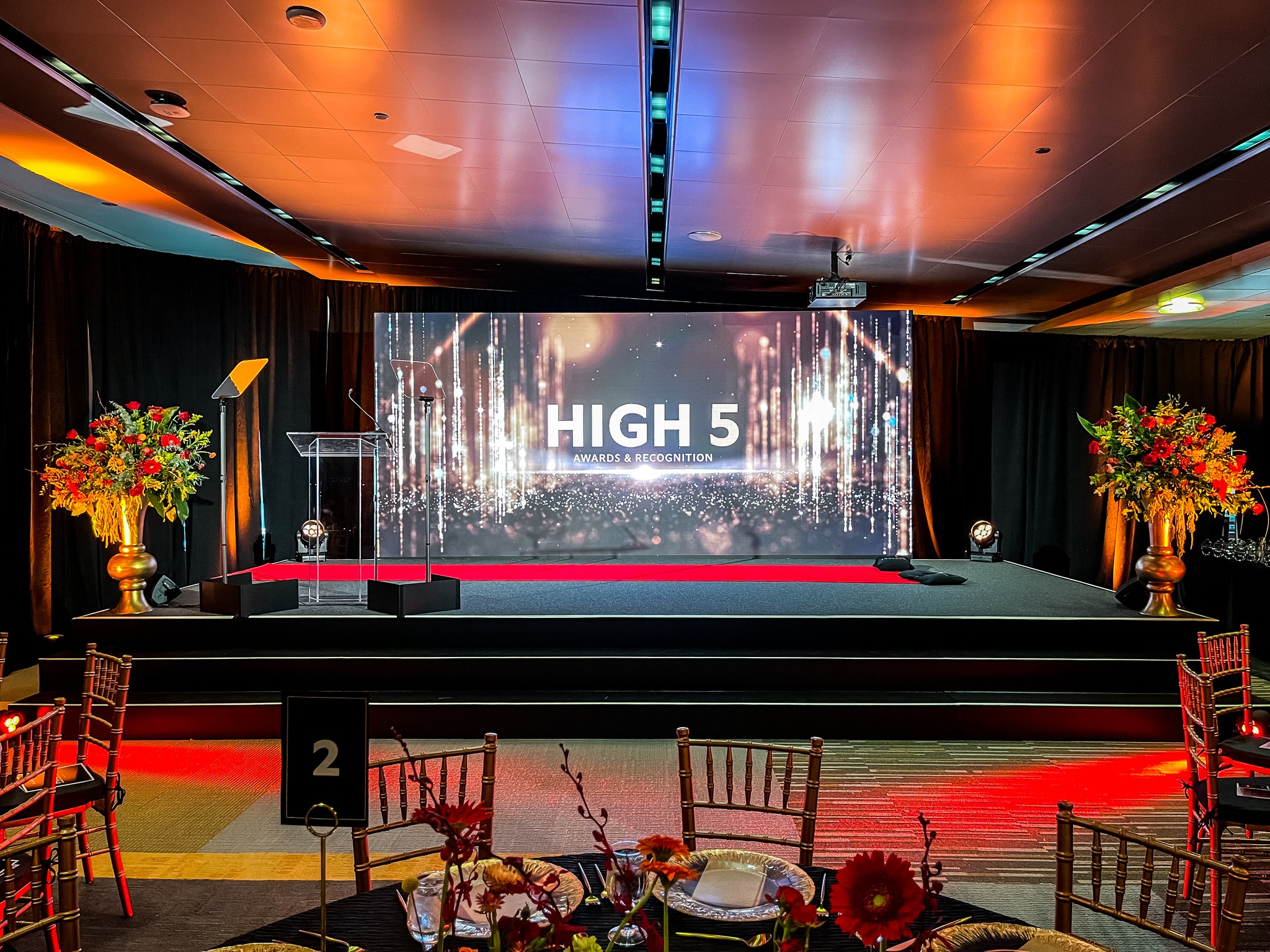 Stage with LED wall and visuals