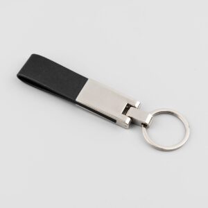 Metal Leather Keychain premium corporate gift with logo branding by CGS