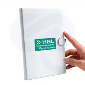 White ring buckle notebook with strap closure for corporate gifting from CGS