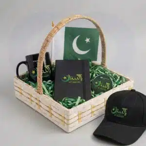 14 August independence day gift basket with green and white themed corporate gifts from CGS