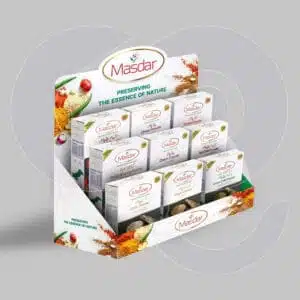 Customized counter display with company branding from CGS