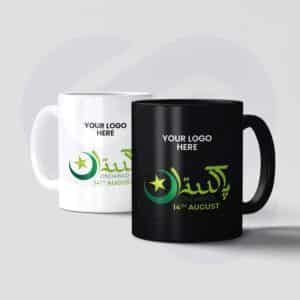 Independence Day customize mug with Pakistan flag design and company logo from CGS