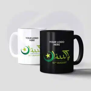 Independence Day customize mug with Pakistan flag design and company logo from CGS