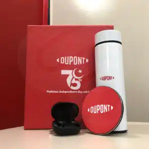 Corporate prestige box with wireless charger and earbuds for corporate gifting from CGS