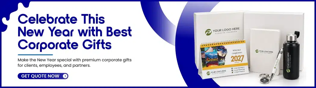 Collection of best New Year corporate gifts in Pakistan including premium boxes, tech gadgets, leather diaries, and custom calendars for employees and clients.